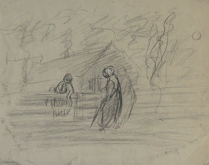 Vrouwen in gesprek bij een tuinhek